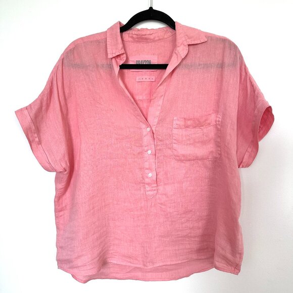 Grayson Pink The Artist Short Sleeve Linen Shirt, Size 01 (XS/S) - Picture 1 of 5